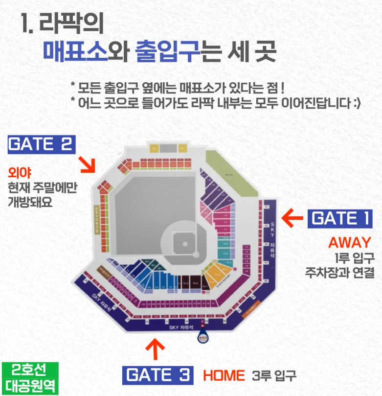매표소와 출입구 위치 안내