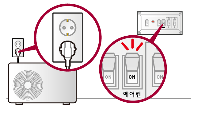 에어컨 전원 공급 문제 확인